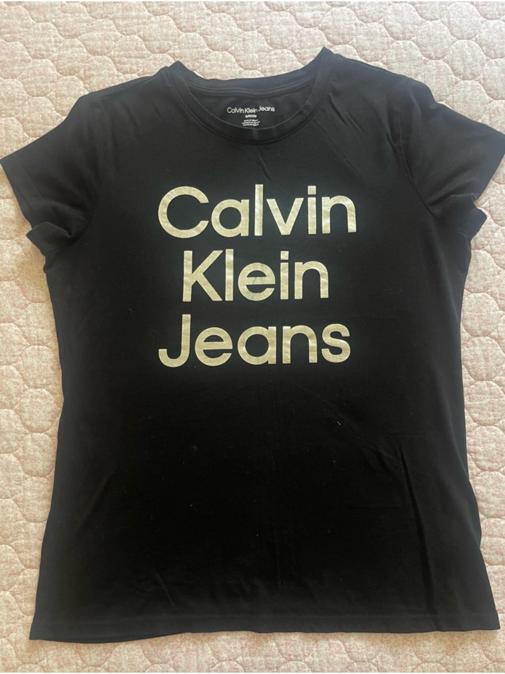 Calvin Klein Jeans Black T-Shirt with Metallic Logo